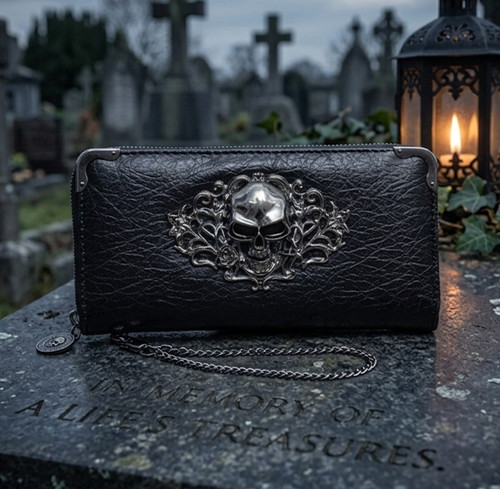 Goth totenkopf portemonnaie - totenkopf,